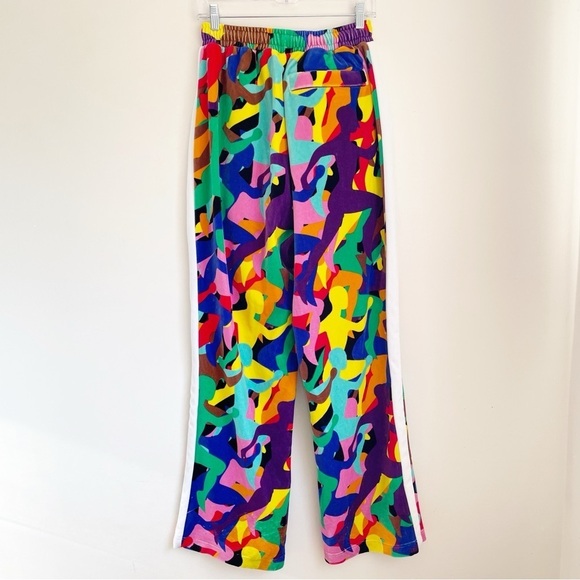 Puma T7 Men's Velour Track Pants mens size small soccer rainbow patterned stripe - Picture 4 of 15